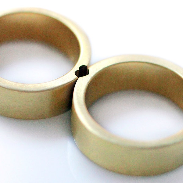 Gold Heart Rings, Mens Wedding Band, Wedding Ring Set, Couples Ring, Matching Wedding Band, Anniversary Ring, Matching Ring for Couple, Cadi