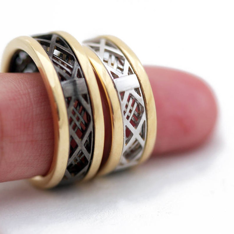 Alternative Engagement Ring Couple Rings Black Gold Promise Etsy