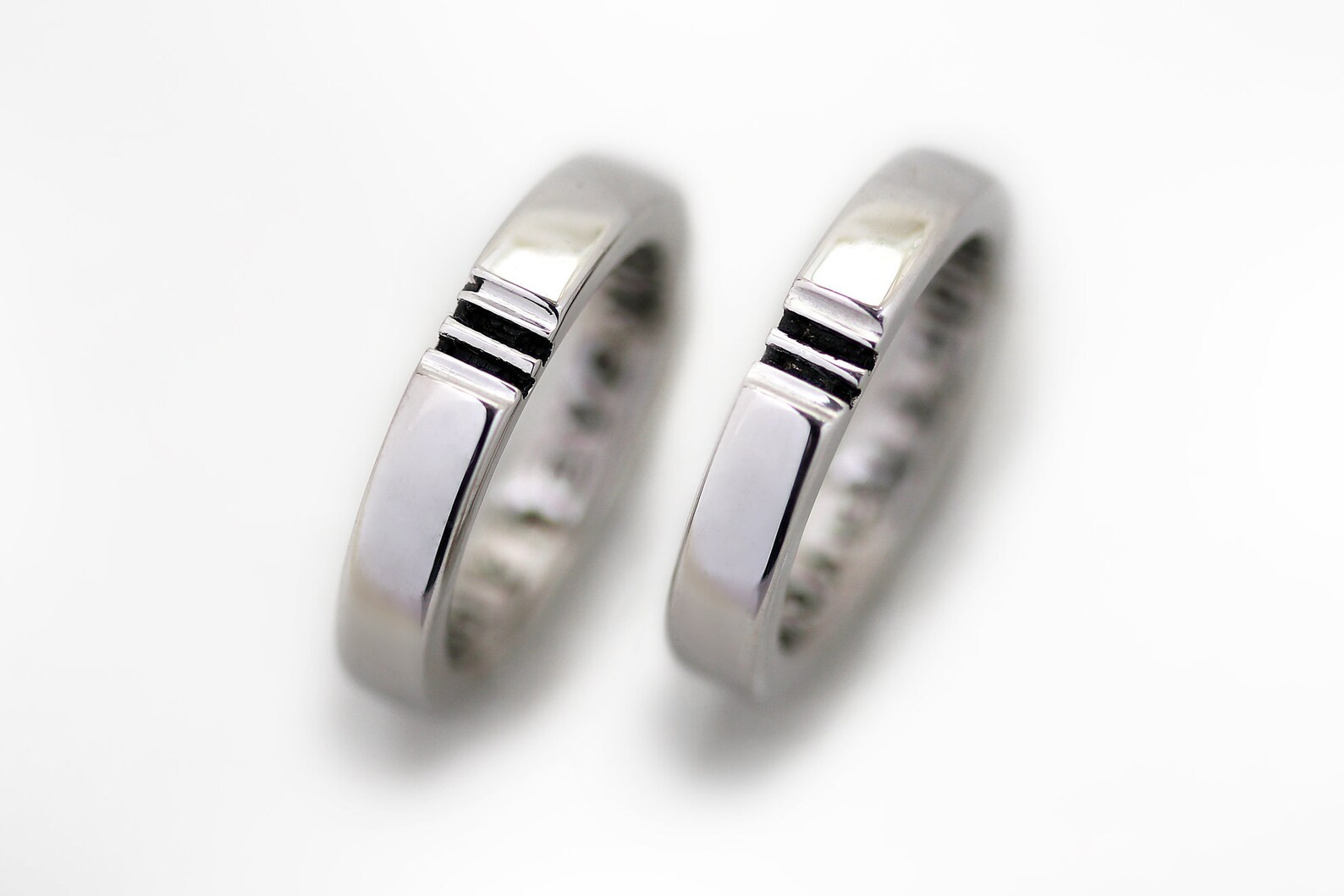 Unique Wedding Rings Him and Her Bands Puzzle Matching Etsy