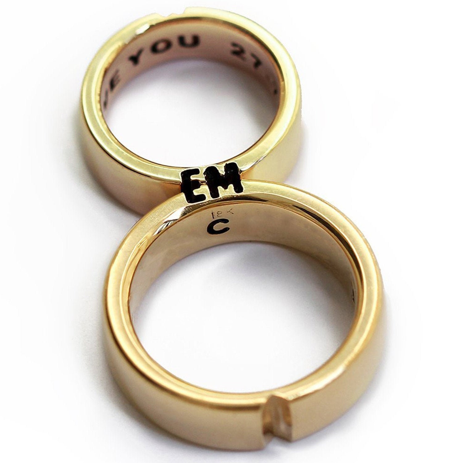 Silver Serenade Heartbeat Duo Couple Ring – University Trendz