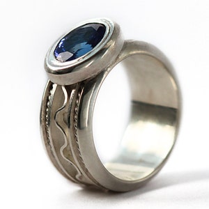 AAA Blue tanzanite ring, Silver ring, tanzanite engagement ring, Unique ring, Promise ring, Handmade ring, Tanzanite jewelry, Statement Ring