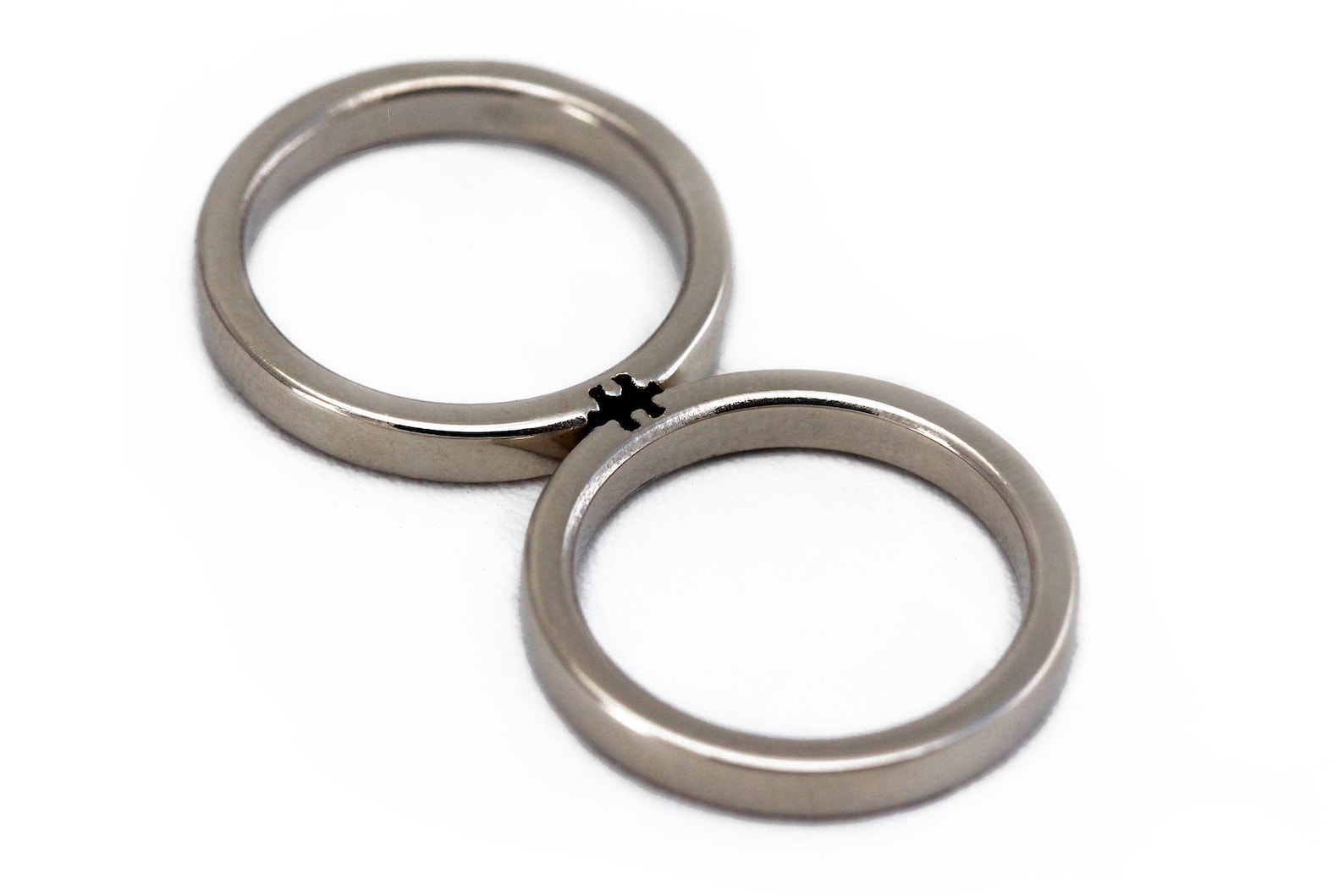 Unique Wedding Rings Him and Her Bands Puzzle Matching Etsy