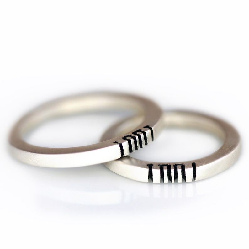 Custom Engraved Couple Rings Wedding Ring Set 2 Personalized - Etsy