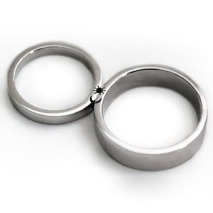 Sun and Moon Rings, Promise Rings for Couples, His and Her Matching Bands, unique couple ring, Wedding Ring Set, sailor moon engagement ring