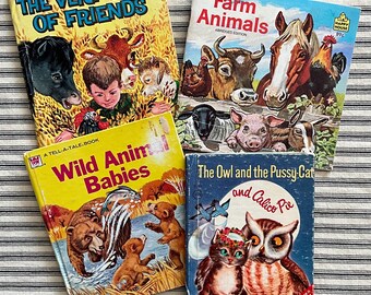 Book Set - 4 Small Childrens Books about Animals (Hardback)