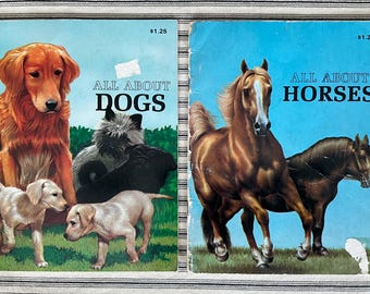 Book Set - Vintage All About Dogs & Horses Books (2 Paperback)
