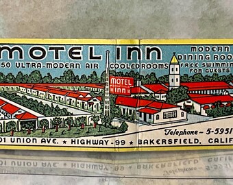 Matchbook - Motel Inn Bakersfield California Vintage Matches (1)