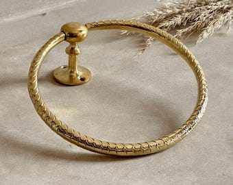 Handmade Unlacquered Brass Towel Holder: Wall Mounted Robe Hook