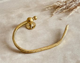 Handmade Unlacquered Brass Towel Holder: Wall Mounted Robe Hook