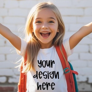 School Mockup, Back to school mockup, first day of school mockup, white shirt mockup, school shirt mockup