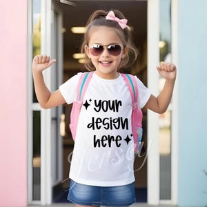 School Mockup, Back to school mockup, first day of school mockup, white shirt mockup, school shirt mockup