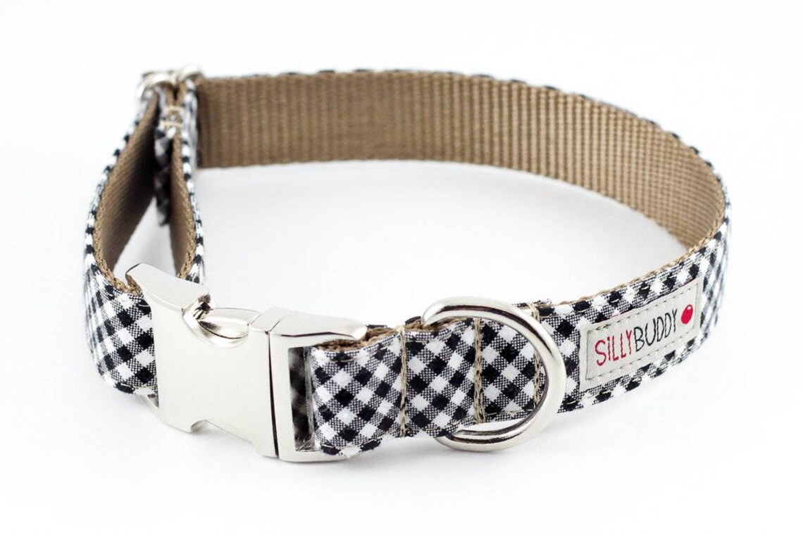 Black Gingham Bowtie Dog Collar Etsy