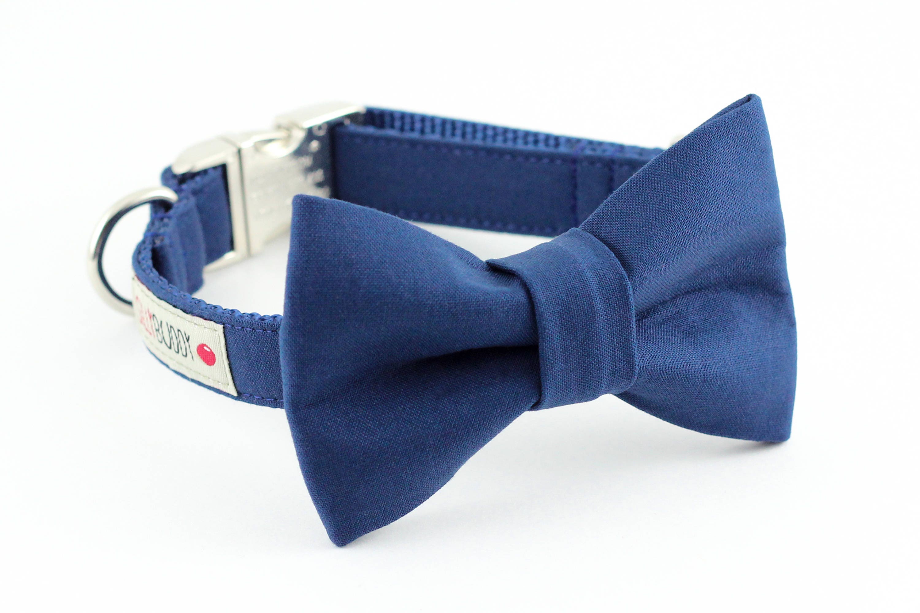 Solid Navy Blue Dog Bowtie Collar Etsy