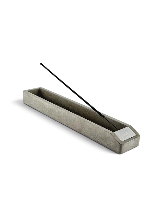 Concrete Incense Holder – Brutalist Minimal Incense Burner with Deep Ash Pocket