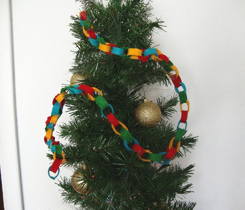 Christmas Felt Paper Chain Holiday Decoration Etsy