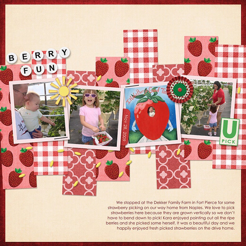 Very Berry Digital Scrapbook Kit Strawberry en Blueberry Etsy Nederland