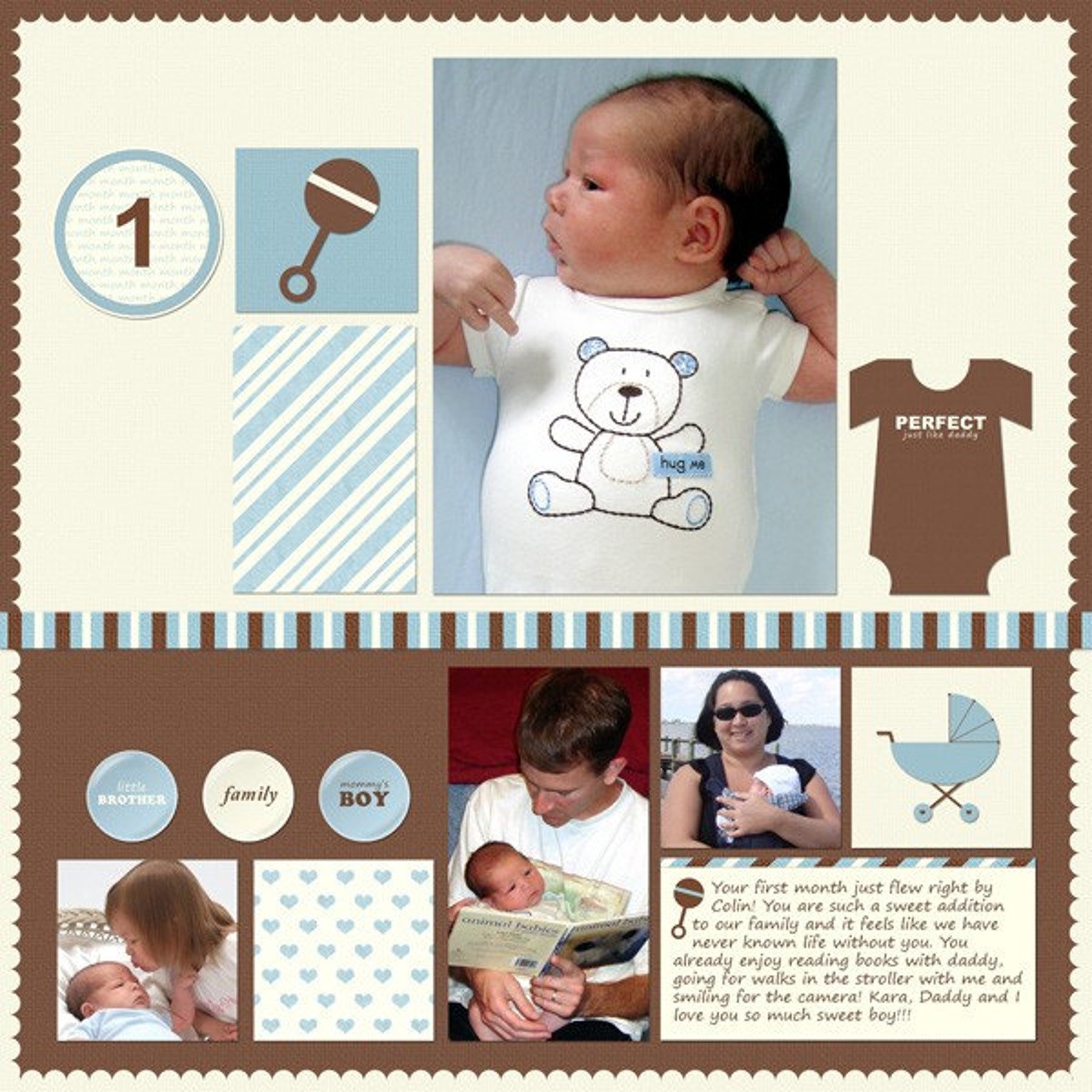 Baby Boy Basics Digital Scrapbook Kit Instant Download Etsy