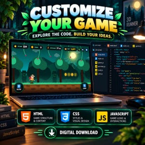 3D Runner Game Source Code | HTML CSS JavaScript Game | Endless Runner Browser Game | Game Developer Project image 3