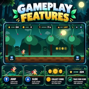 3D Runner Game Source Code | HTML CSS JavaScript Game | Endless Runner Browser Game | Game Developer Project image 2