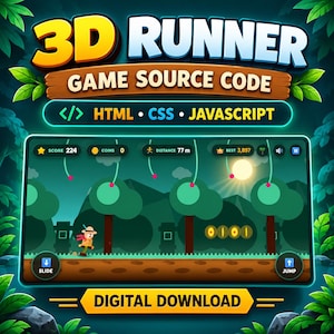 Quellcode für 3D-Runner-Spiel | HTML, CSS, JavaScript | Endlos-Runner-Browserspiel | Spieleentwicklerprojekt