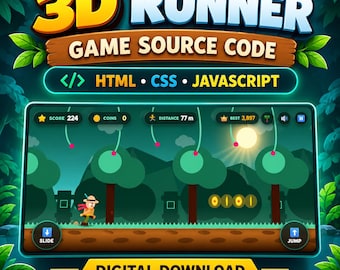 3D Runner-spelbroncode | HTML CSS JavaScript-spel | Eindeloos hardloopspel voor de browser | Project van een gameontwikkelaar