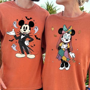 Comfort Colors® Mickey and Minnie Halloween Couple Shirts, Mickey Ghost Shirt, Minnie Ghost Shirt, Spooky Season Shirt, Kids Halloween Tee