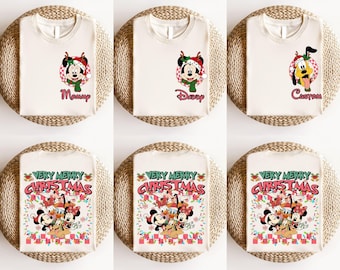 Retro Custom Disney Very Merry Christmas Shirt, Disney Christmas Mickey Friends Shirt, Disney Family Matching Xmas Shirt,Christmas Group Tee