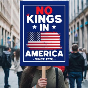 No Kings In America Protest Sign, Anti Trump Resistance, Political Activist Poster, Rally Sign,Resist Fascism Protest Poster,Anti Trump Sign