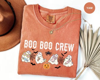 Comfort Colors Halloween Nurse Shirt, Boo Boo Crew, Nurse Gift For Women, Spooky Season Shirt, Spooky Nurse Shirt, Halloween Fall Nurse Gift