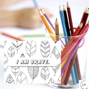 Tarjetas de Afirmaciones Imprimibles para Niños: Páginas para Colorear para la Confianza y la Atención Plena