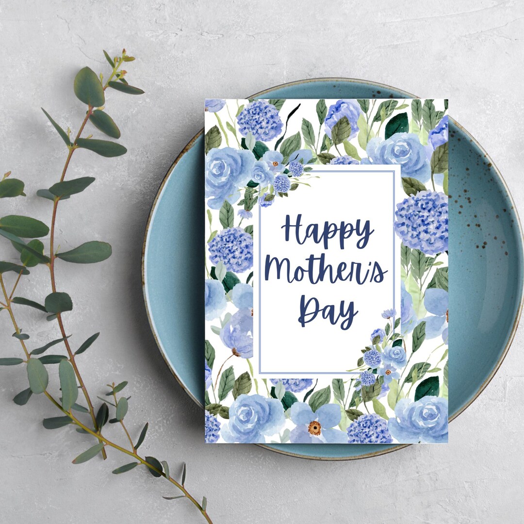 Floral Mother's Day Card | Printable | Digital Template - Etsy