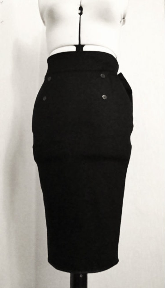 Black Tailored Pencil Ponte Skirt