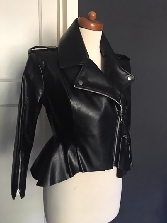 peplum jacket leather