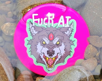 Pin F#CK AI - anti-IA - insignia de hojalata de apoyo a artistas