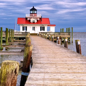 Roanoke Marshes Lighthouse Print Manteo North Carolina NC Art Outer Banks OBC Fine Art Photography on Canvas or Print on Metal East Coast