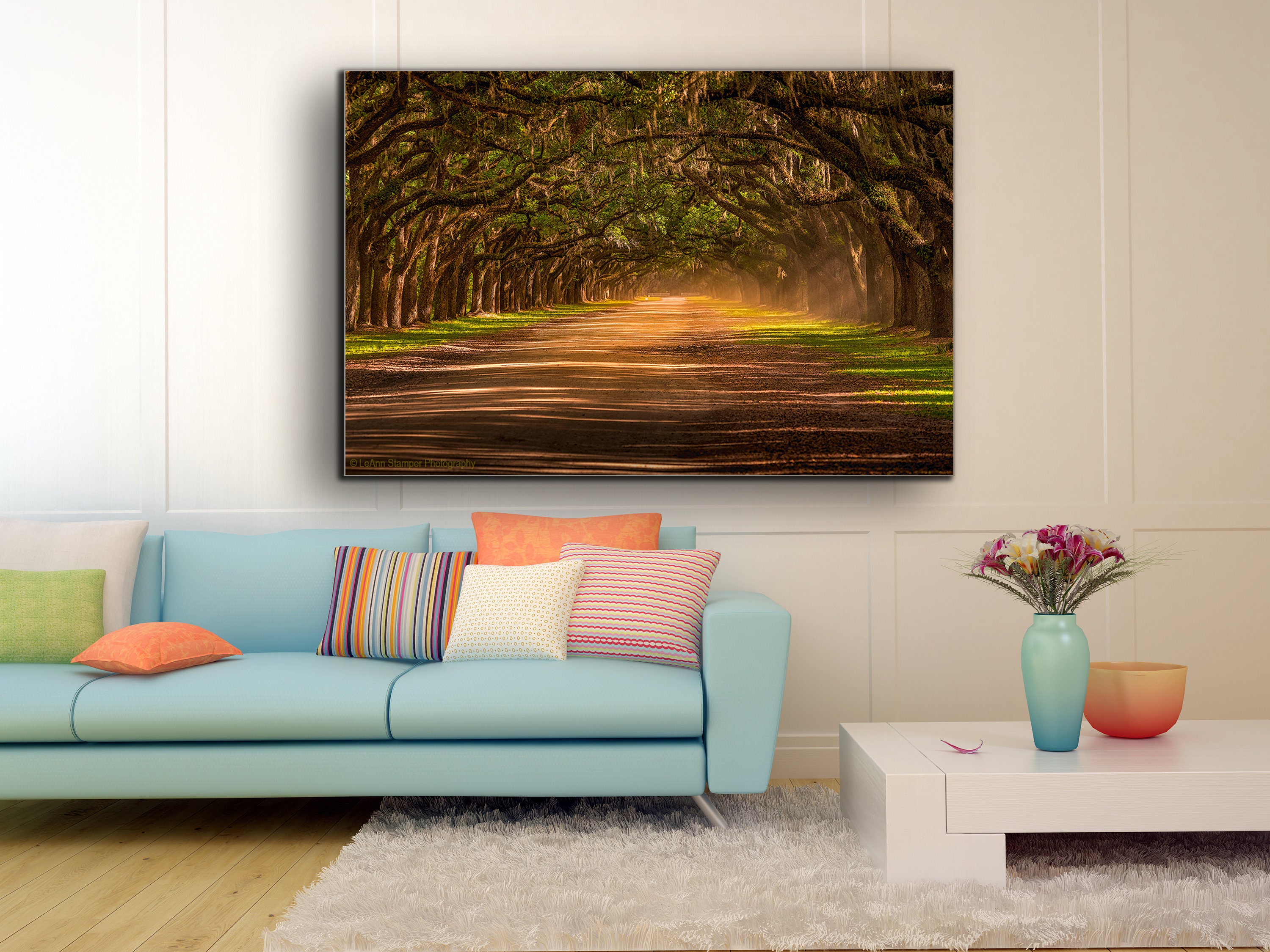 Savannah Ga Canvas Print Wormsloe Plantation Oak Trees Avenue of