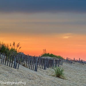 Nags Head Sand Dunes Print Fine Art Photography Coastal North Carolina NC Outer Banks OBX Sunset on Canvas or Luster Paper Cape Hatteras