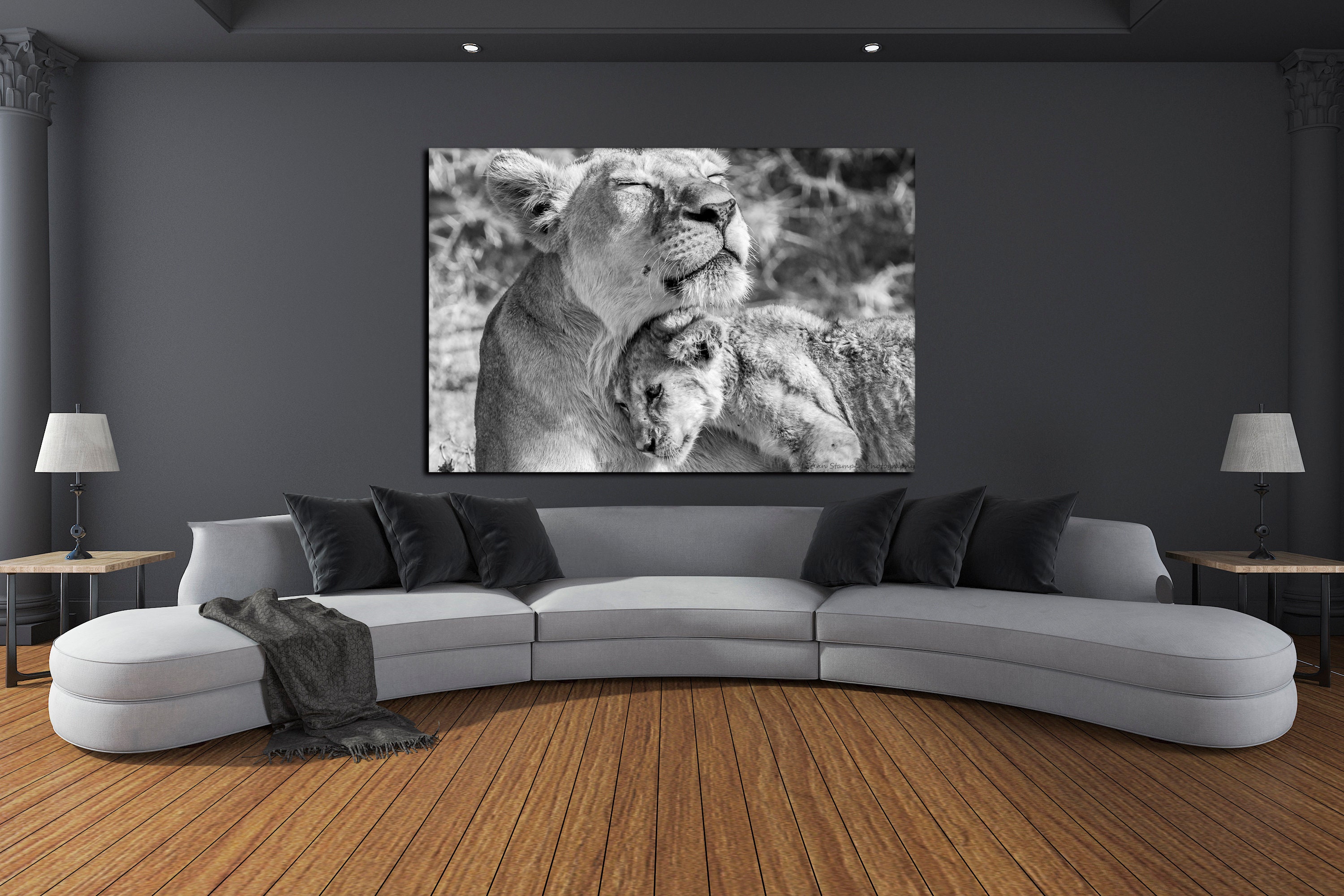 Tableau Toile Art Animal Nordique Lion Léopard Cerf - Décoration Murale 40x50cm Sans Cadre