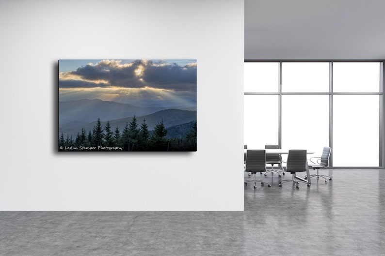 North Carolina Print Blue Ridge Mountains Parkway NC Fine Art Photography Canvas Print Appalachian Trail Mountain Art Smoky Mountains Park image 4