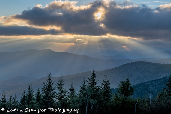 North Carolina Print Blue Ridge Mountains Parkway NC Fine Art Photography Canvas Print Appalachian Trail Mountain Art Smoky Mountains Park