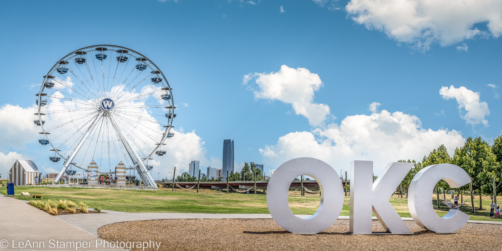 Wheeler Ferris Wheel Wheeler District Print Oklahoma City Skyline