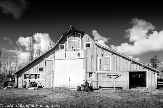 Black and White Old Barn Print Farm Art Fine Art Farm Photography