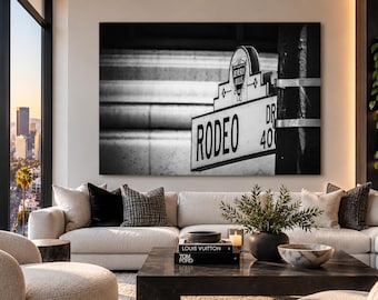 Black and White Art | Rodeo Drive Beverly Hills Street Sign | Los Angeles Print | City Wall Art | Office Decor | California Decor