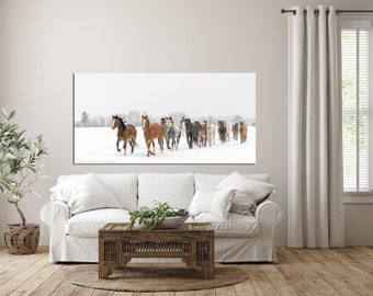 Horses Running in the Snow Kalispell Montana MT Rodeo Horse