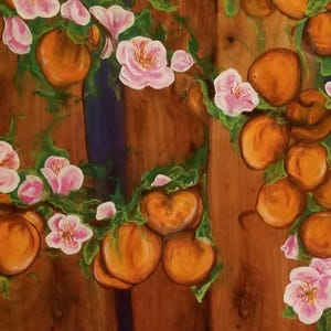 Peach Trees Painting Print
