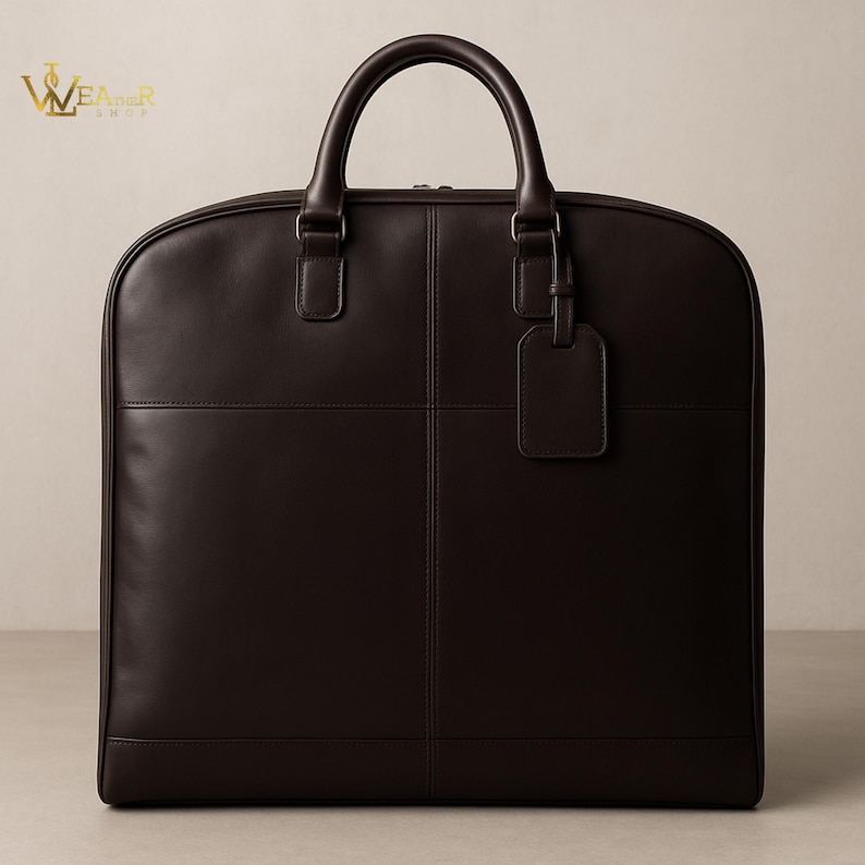 Personalized Leather Suit Carrier Bag, Handmade Garment Travel Bag, Men's Wedding Suit Bag, Leather Garment Bag, Groomsmen gift, hanging bag