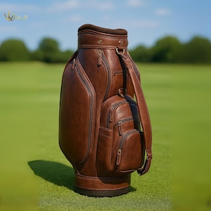 Premium Leather Golf Bag with Matching Leather Covered Clubs, Luxury Handmade Golf Bag, Club Covers, Travel Bags for golf, Perfect Golf Gift