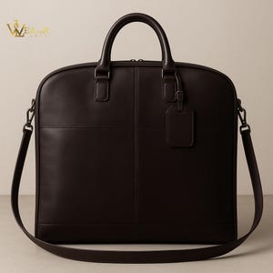 Personalized Leather Suit Carrier Bag, Handmade Garment Travel Bag, Men's Wedding Suit Bag, Leather Garment Bag, Groomsmen gift, hanging bag