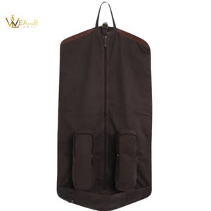 Personalized Leather Suit Carrier Bag, Handmade Garment Travel Bag, Men's Wedding Suit Bag, Leather Garment Bag, Groomsmen gift, hanging bag