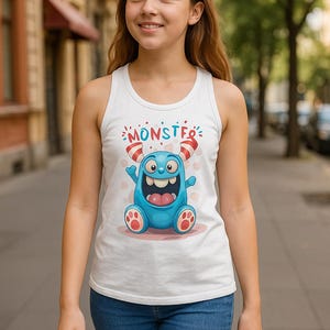 Funny Monster Kids Tank Top – Cute Summer Shirt for Boys & Girls | Birthday Gift Idea | Cartoon Sleeveless Tee